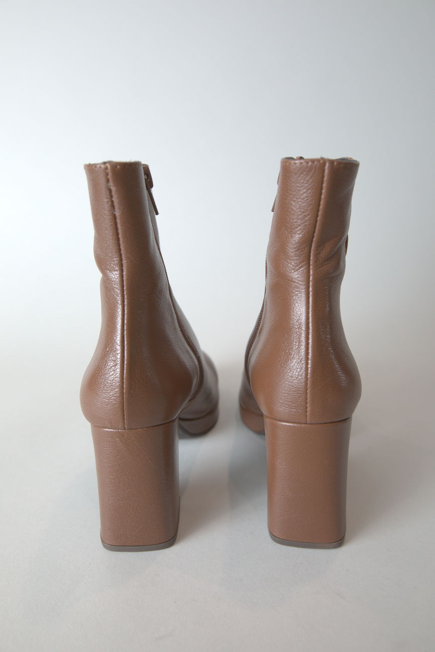 Jody Leather Platform Ankle Boots in Brown