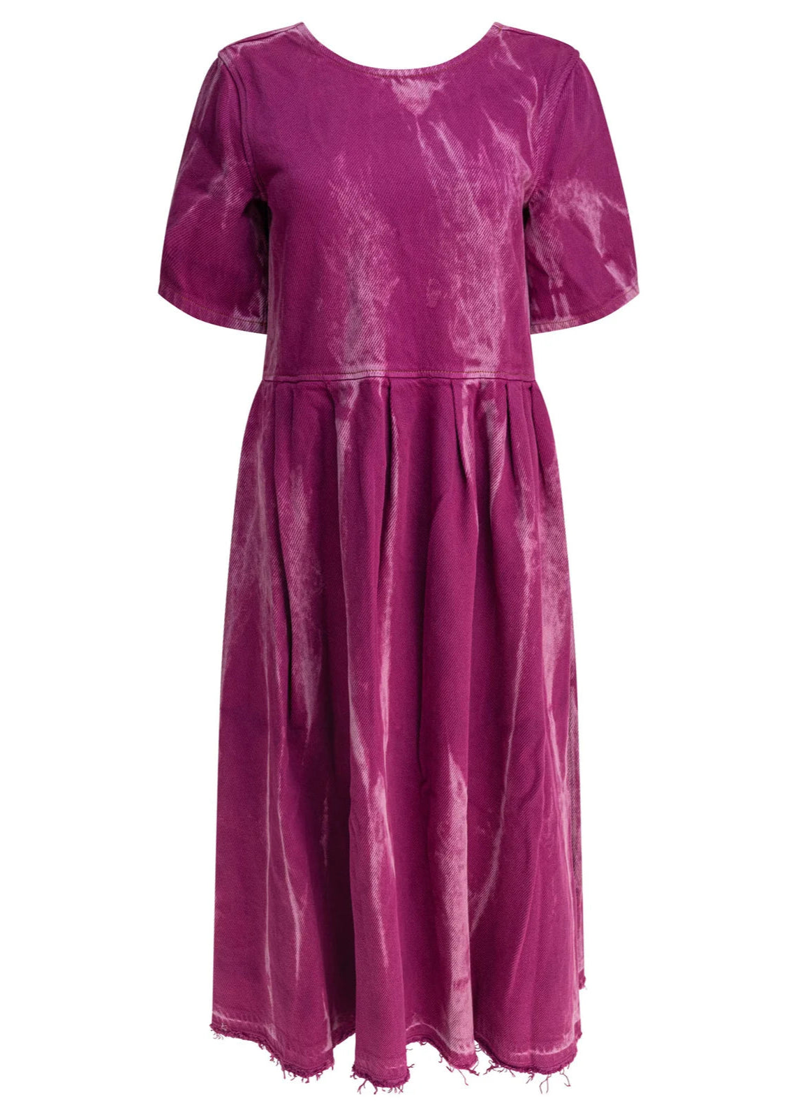 OVERDYED HEAVY DENIM DRESS - PINK - GANNI