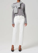 Palma Straight Clean Hem Jean in Soft White
