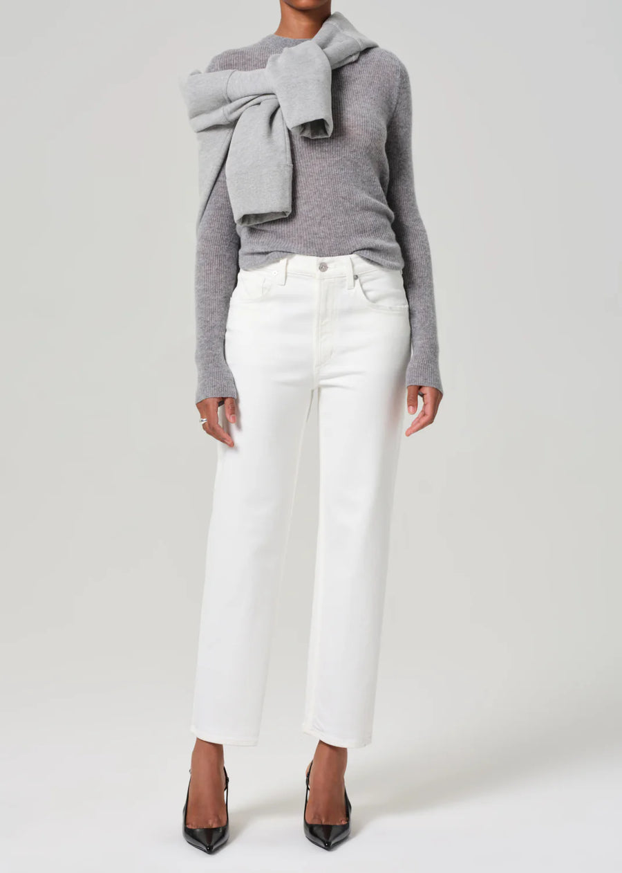 Palma Straight Clean Hem Jean in Soft White