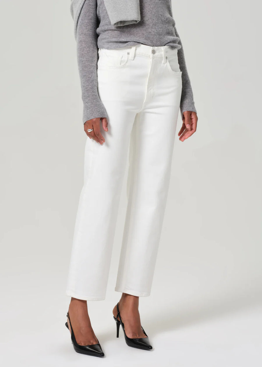 Palma Straight Clean Hem Jean in Soft White