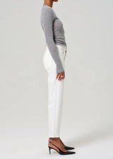 Palma Straight Clean Hem Jean in Soft White