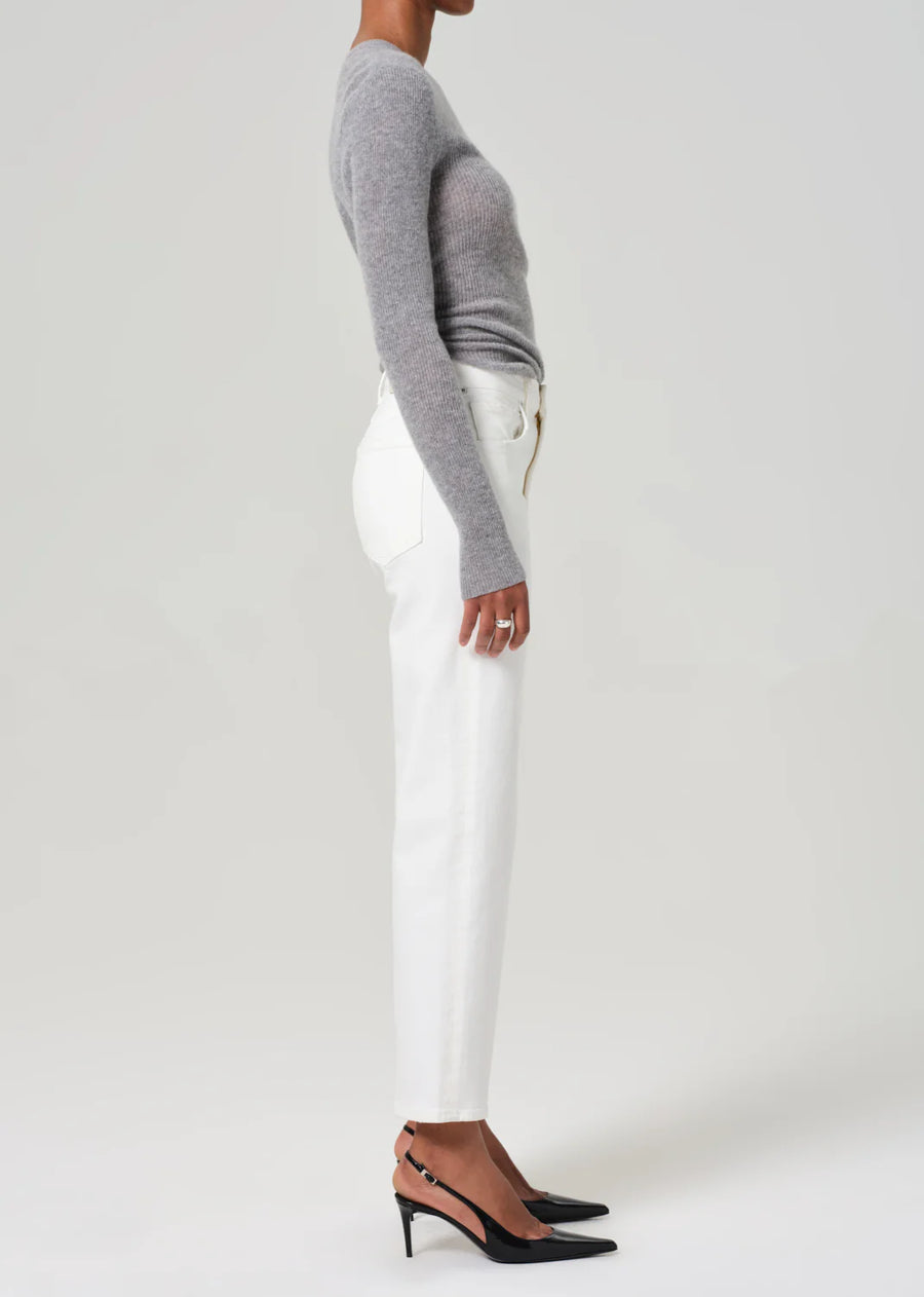 Palma Straight Clean Hem Jean in Soft White