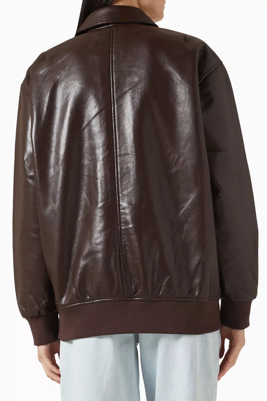 Kelanie Jacket in Deep Brown Recycled Leather