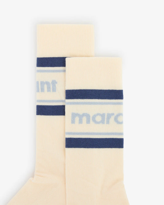 Donna Socks in Ecru Blue