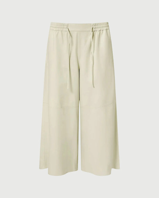 Culottes in Fine Lamb Leather in Cream