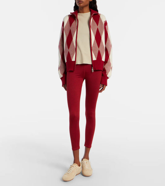 Karina Jacquard Knit Jacket in Red Dahlia