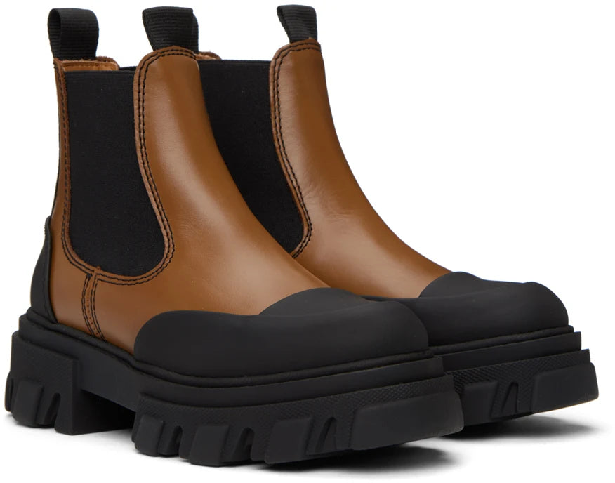CLEATED LOW CHELSEA BOOT TAN - GANNI