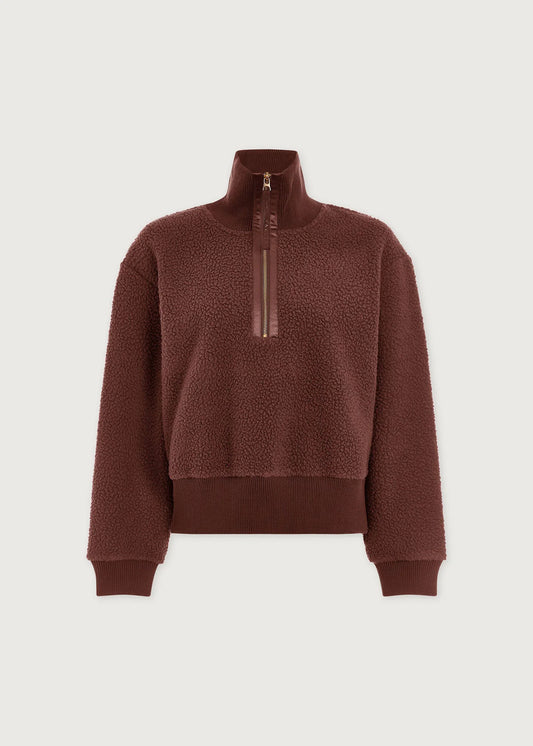 Roselle Half Zip Fleece in Mahogany