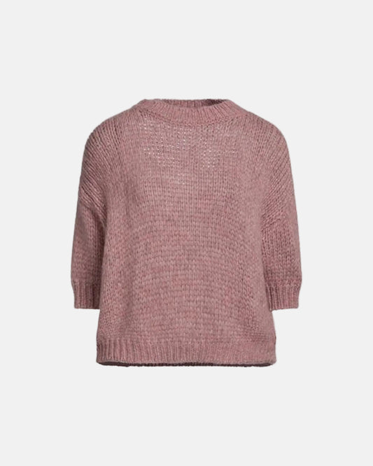 Boxy Round Neck Top in Brick