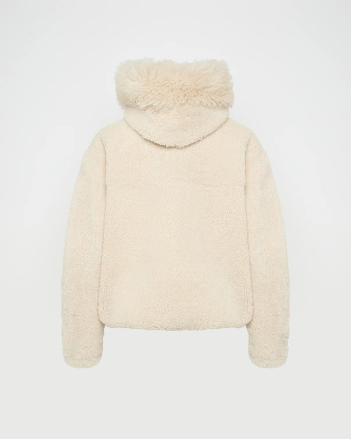 Revrsible Hooded Jacket in Lambskin Shearling and Technical Fabric