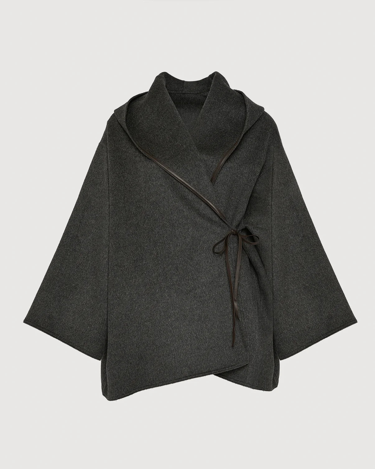 Oversized Short Coat in Double-Sided Cashmere Blend