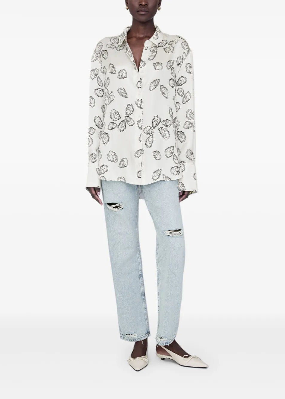 AVALON SHIRT - BONE OYSTER - ANINE BING