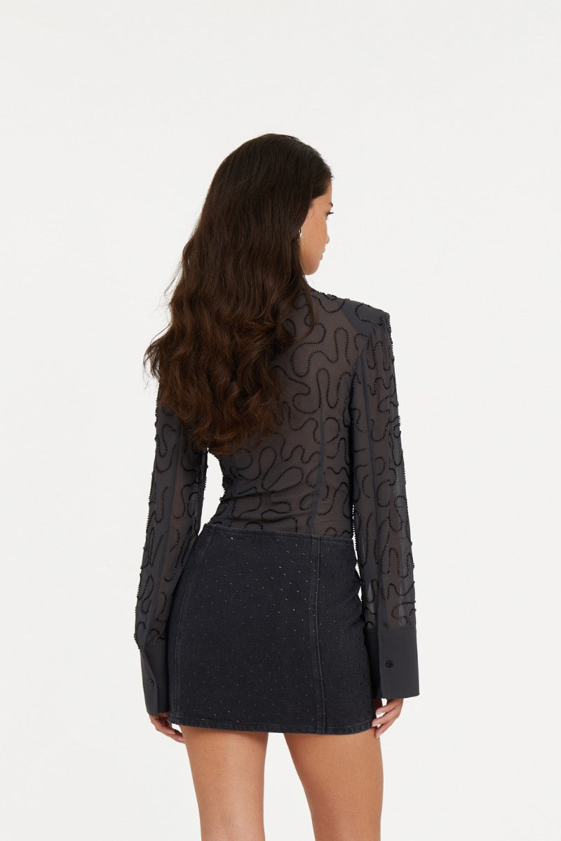 BEADED FITTED SHIRT - ROTATE