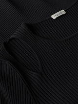 Cut-Out Long Sleeve Top in Black