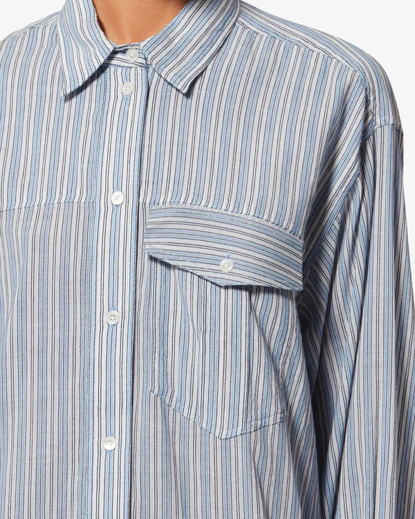 Laurane Dress in Blue Stripes