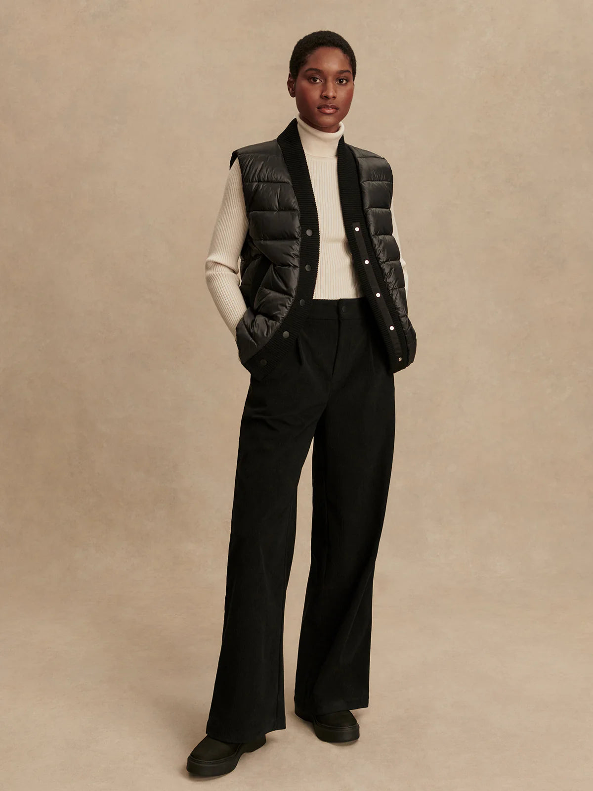 Colwyn Combo Boxy Gilet in Black