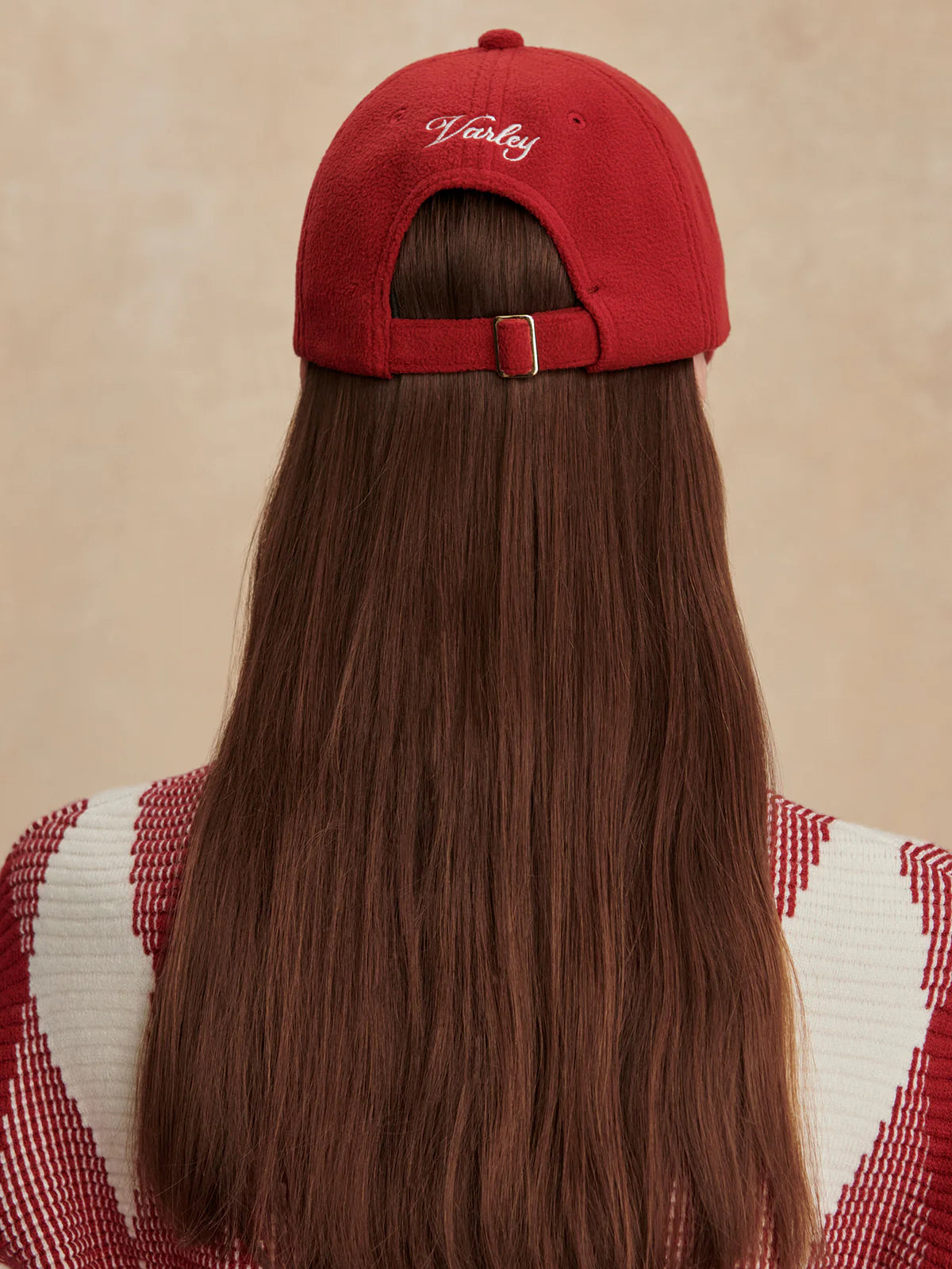 Raina Fleece Cap in Red Dahila