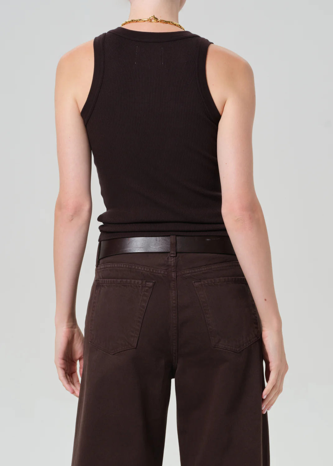 Isabel Rib Tank in Chocolate