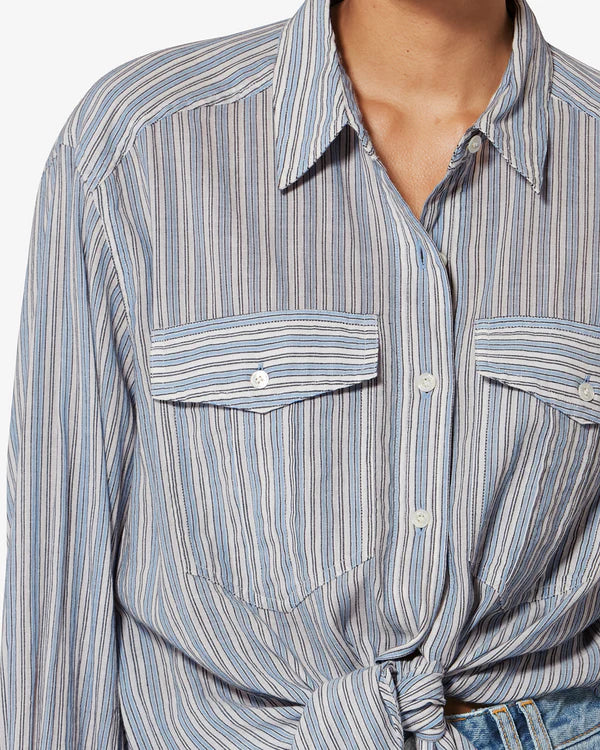 Nath Shirt in Blue Stripes