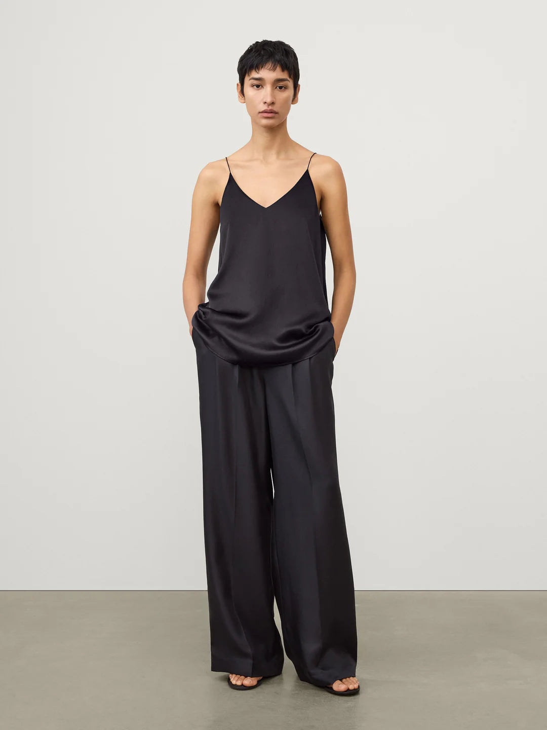 Silk Camisole Top in Midnight