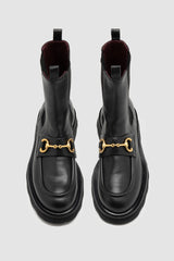 Ankle Boot with Chain in Black