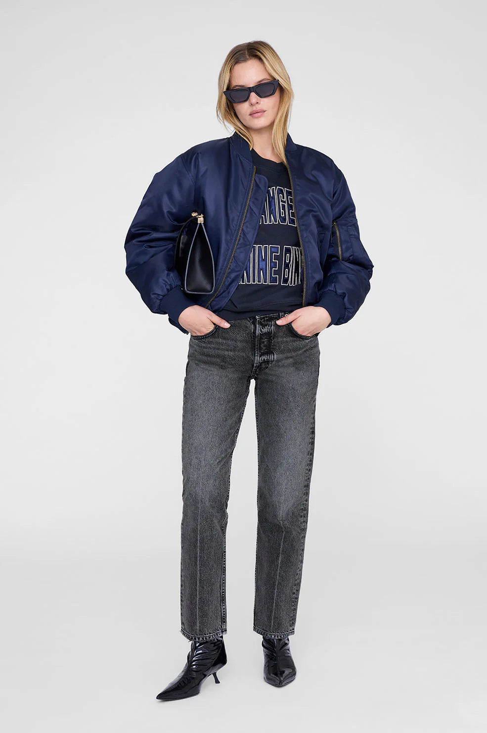 Harry Shrunken Sweatshirt LA in Vintage Black