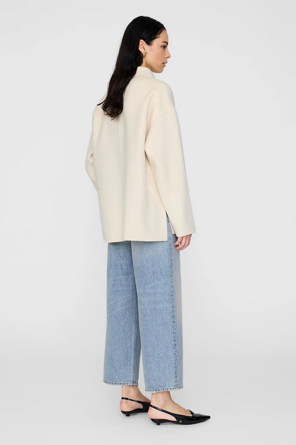 Luca Jacket in Ivory Cashmere Blend