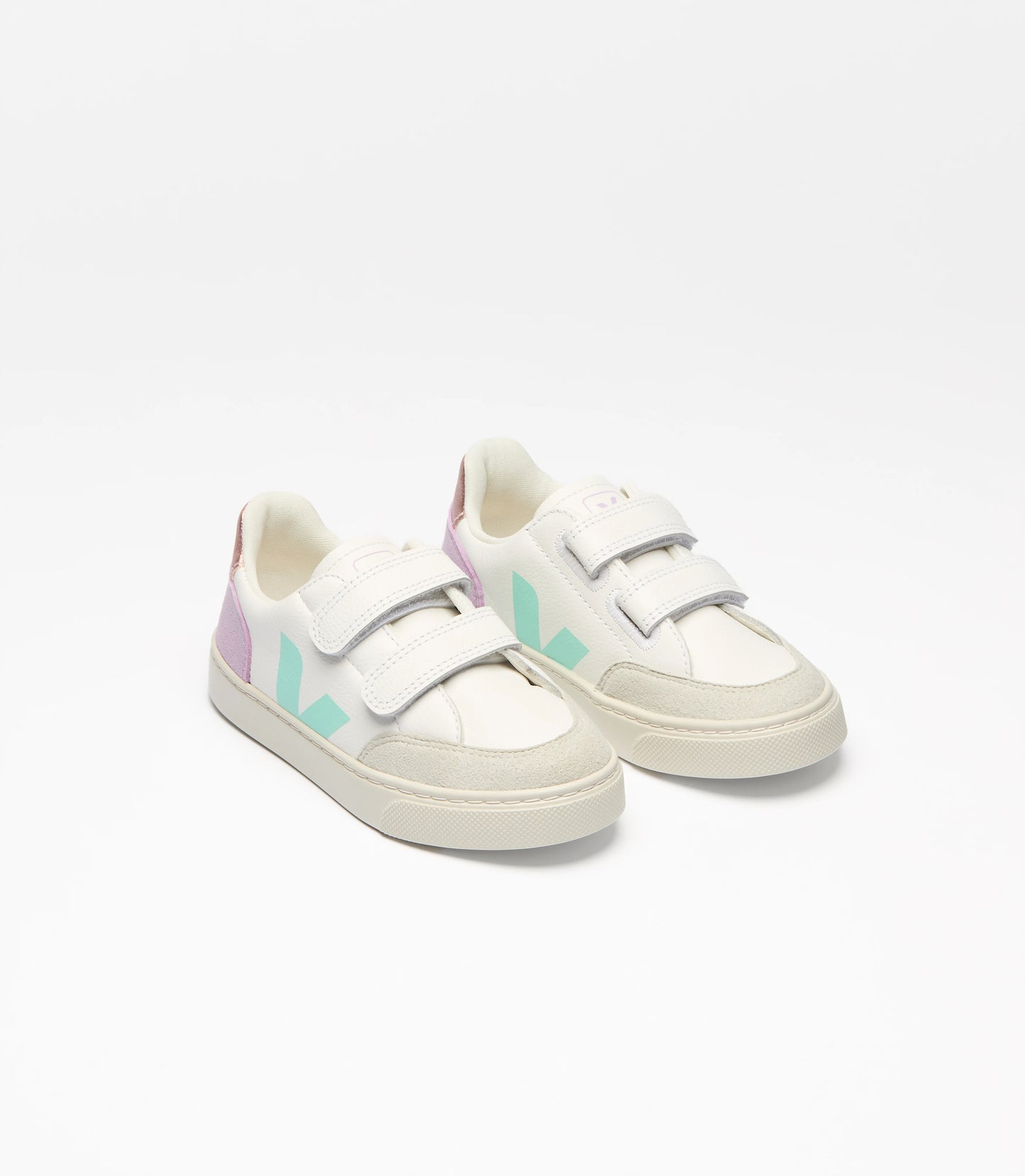 Small V-12 Leather White Multico Orchid