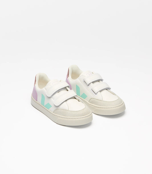 Small V-12 Leather White Multico Orchid