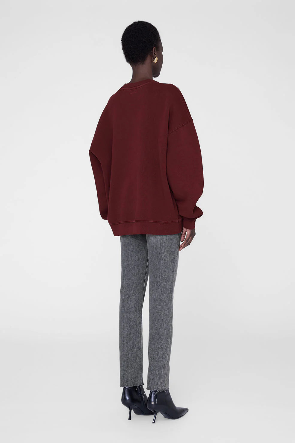 Miles Sweatshirt Chenille Signature in Burgundy