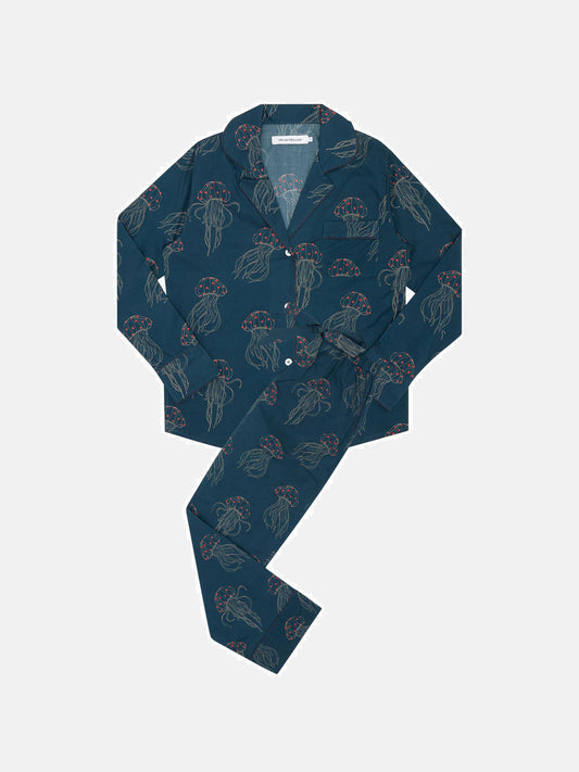 Long Pyjamas Set in Jellyfish Midnight