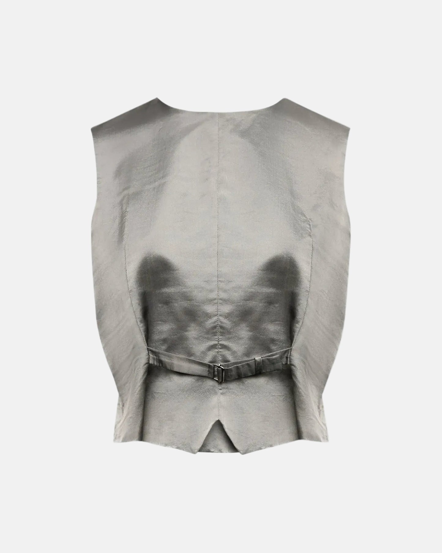 Satin Finish Waistcoat Gilet in Grey