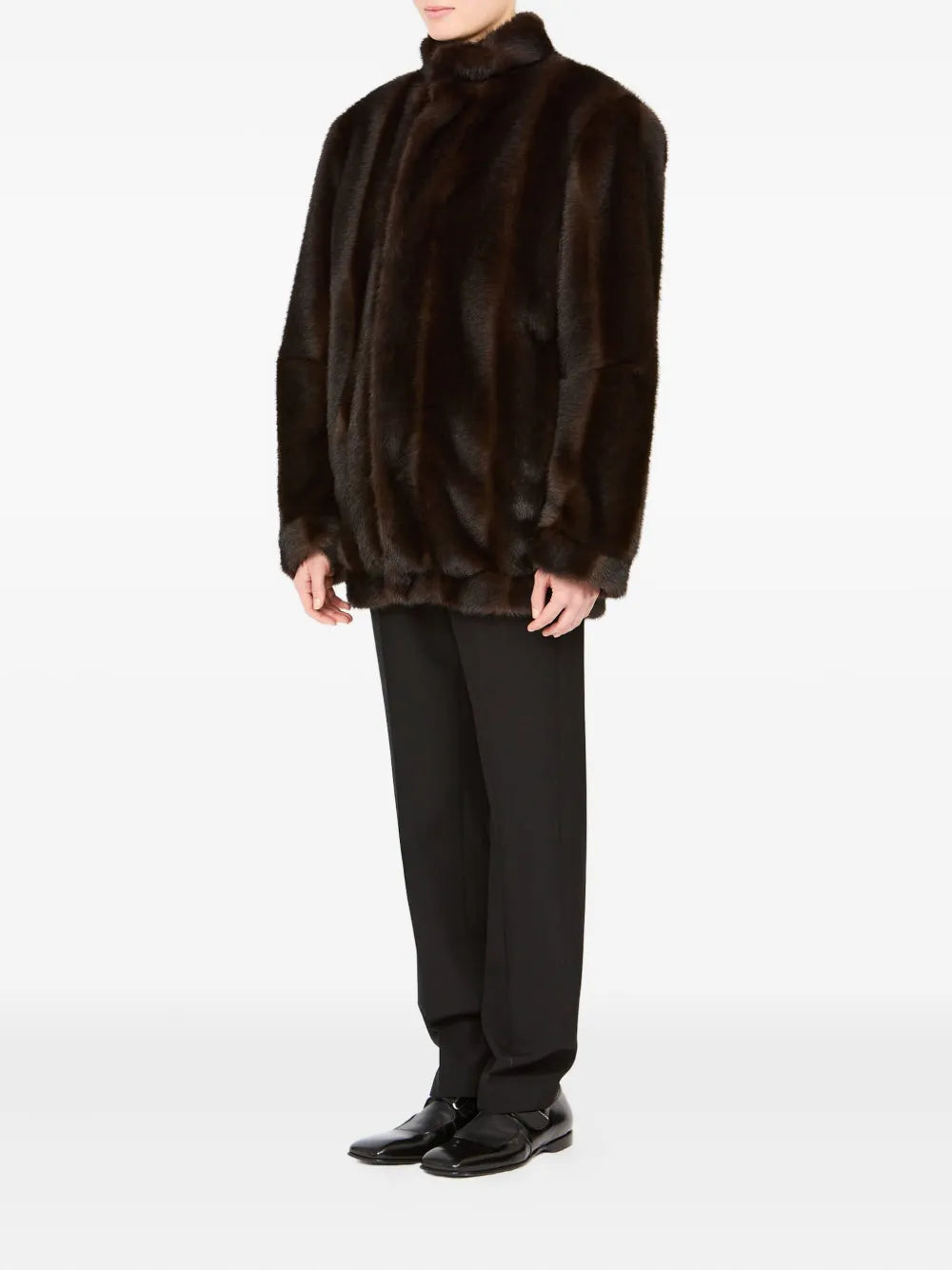 Faux Fur Jacket in Brown