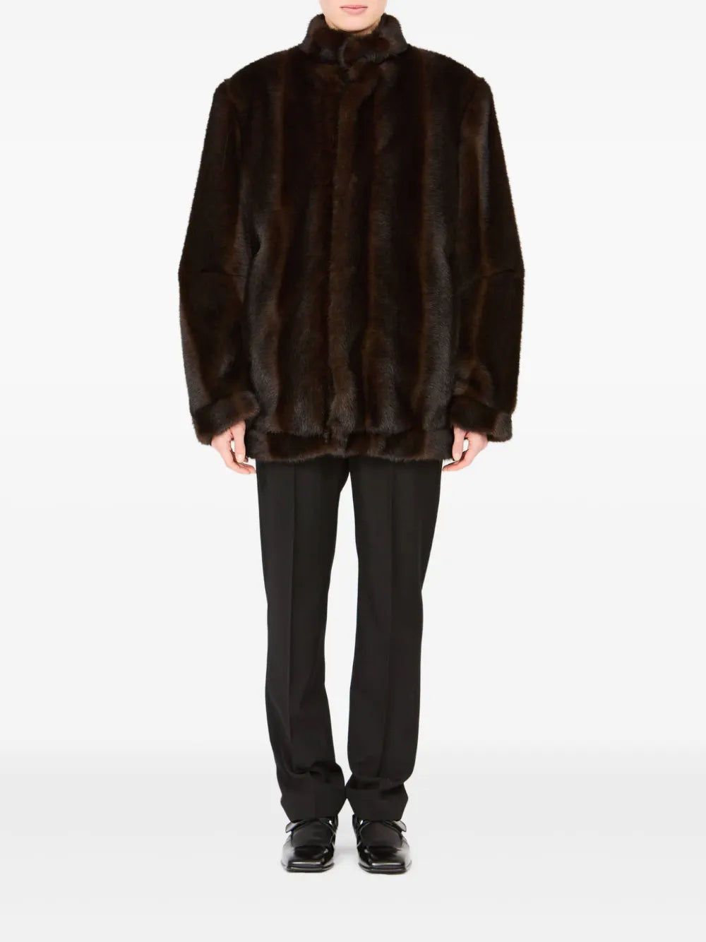 Faux Fur Jacket in Brown