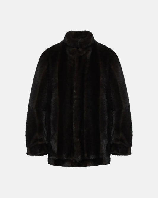Faux Fur Jacket in Brown