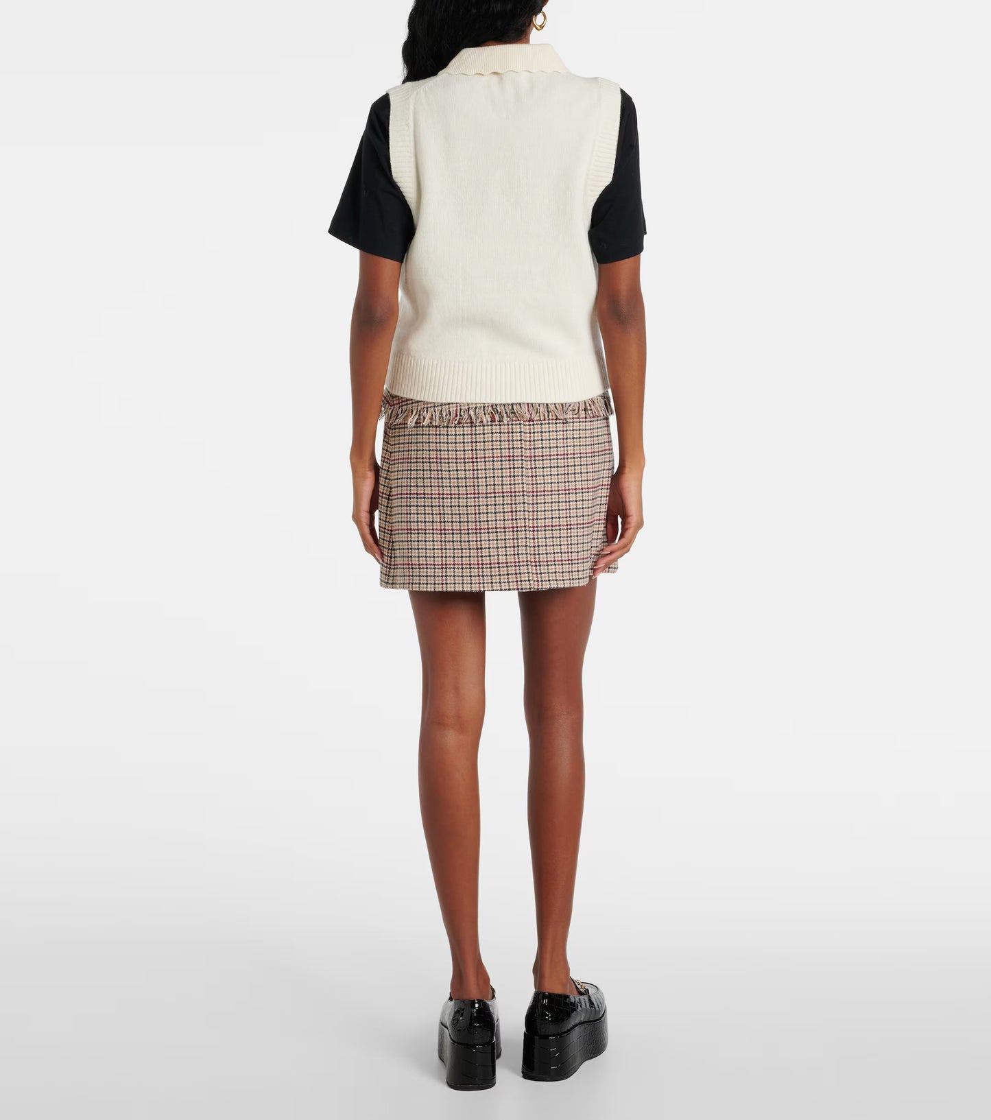 Egret Wool Sweater Vest - GANNI