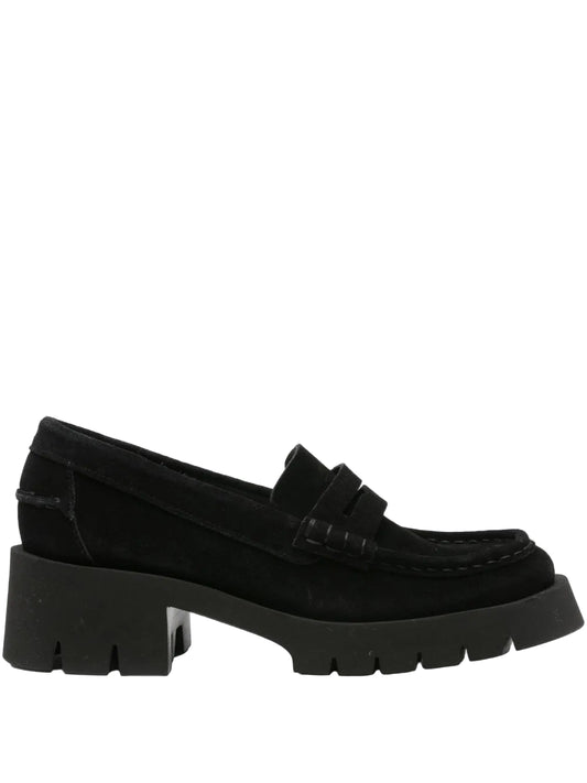 Tady Lightweight Midi Loafer in Suede Black