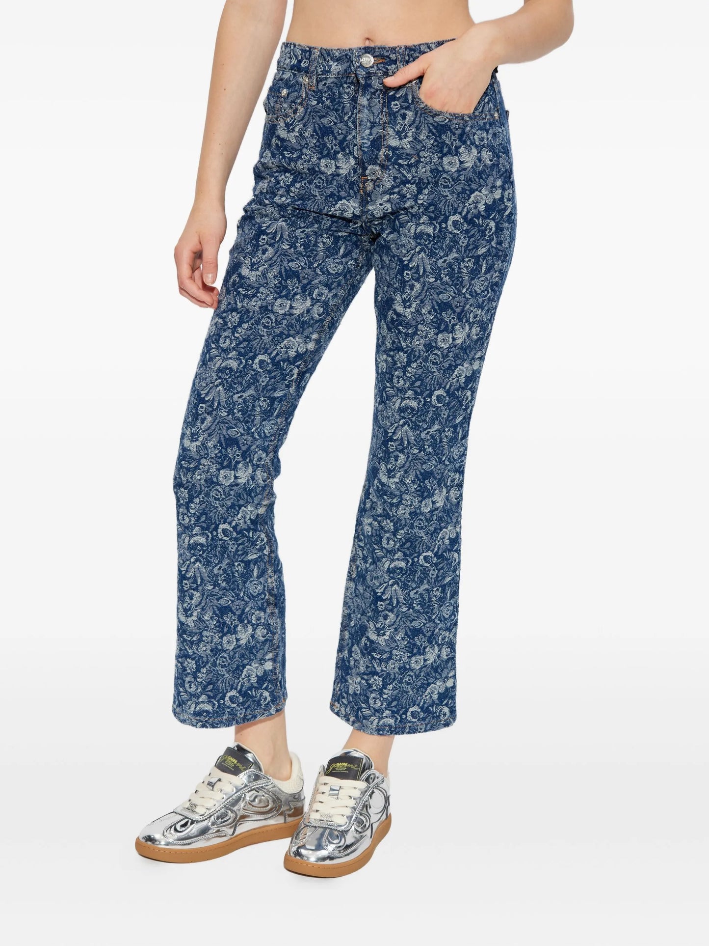 Betzy Cropped in Tapestry Denim