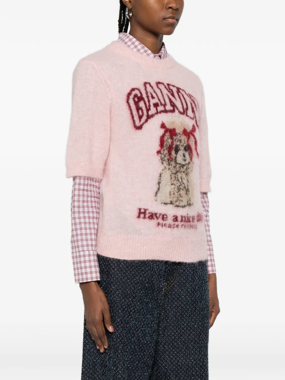 Brushed Alpaca Graphic T-shirt in Chalk Pink