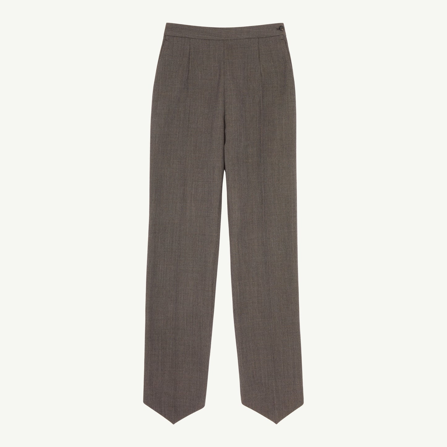 Light Tweed Tailored Trousers in Brown and Beige