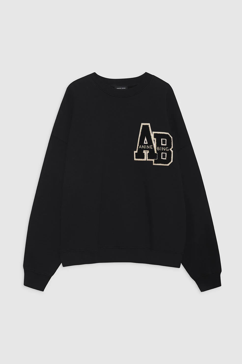 Miles Oversized Letterman Sweatshirt in Black