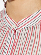 Sapha Shirt in Ecru/Red