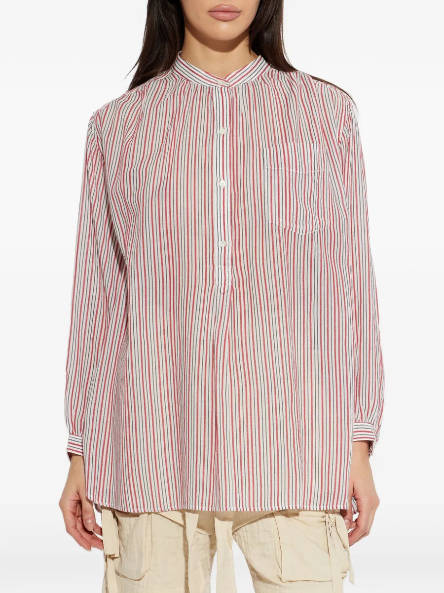 Sapha Shirt in Ecru/Red