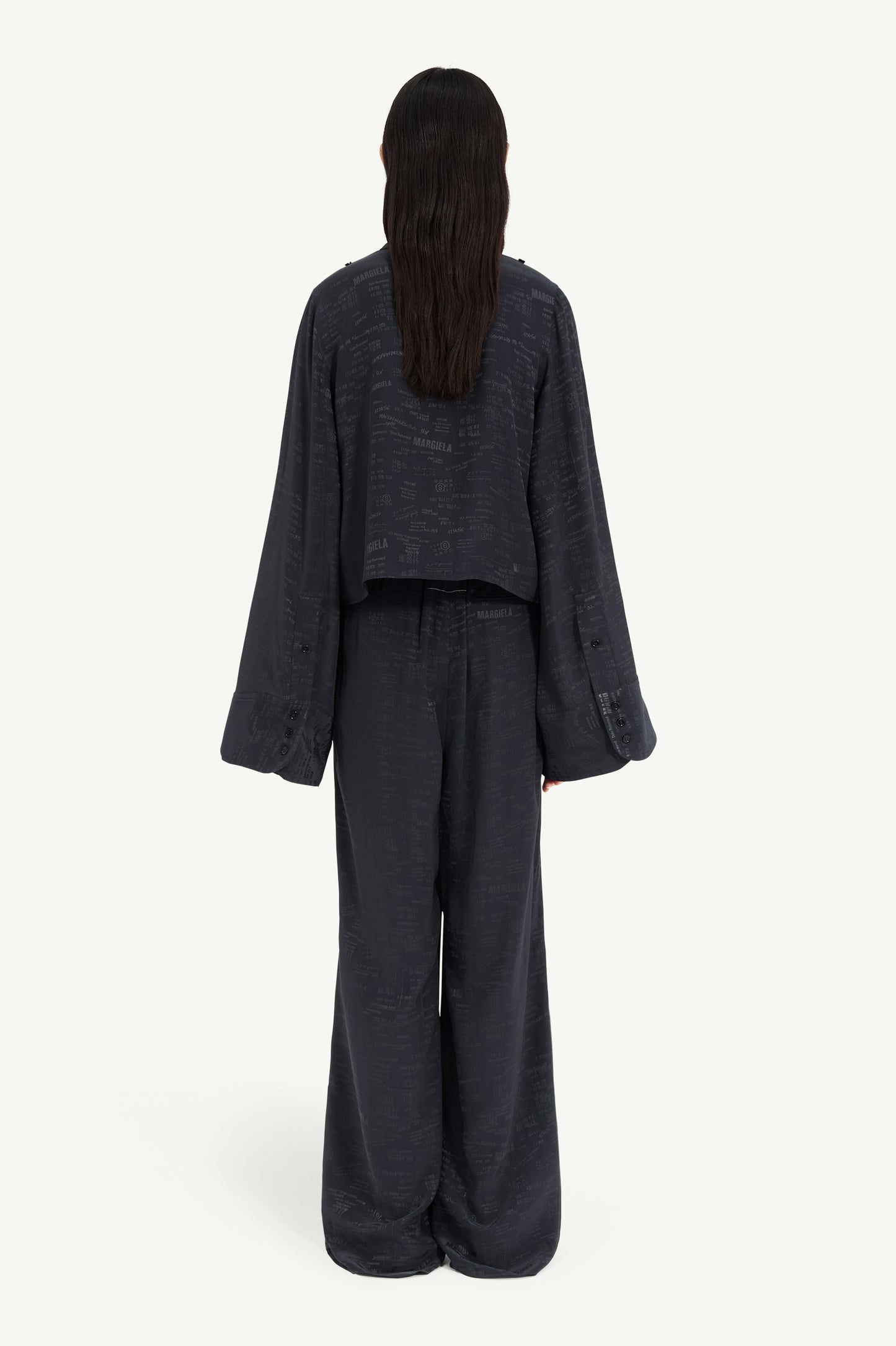 Jacquard Convertible Shirt in Black