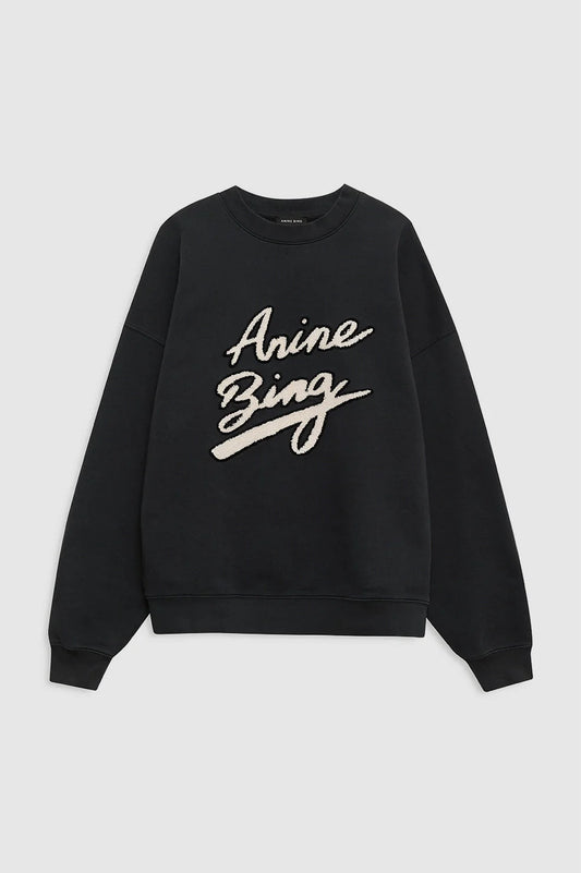 Miles Sweatshirt Chenille Signature in Black