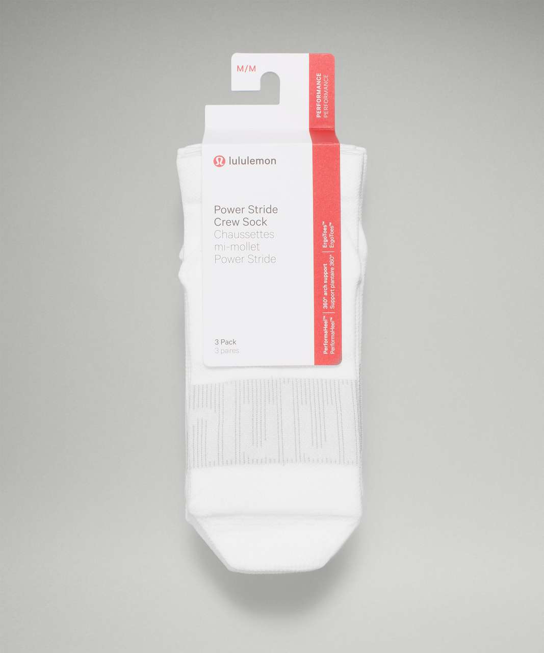 3 Pack Power Stride Socks in White
