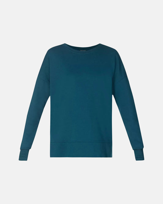 After Class Longline Sweatshirt in Deep Green