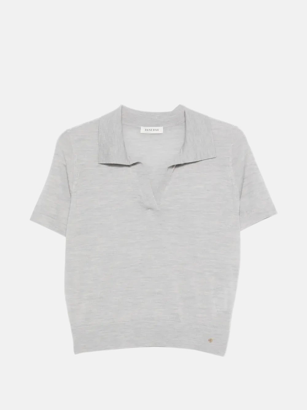 Mini Polo Sweater in Light Heather Grey