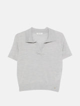 Mini Polo Sweater in Light Heather Grey